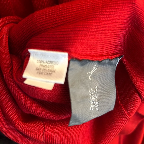 Dana Bachman Red Sweater Dress with matching scarf - Picture 6 of 6